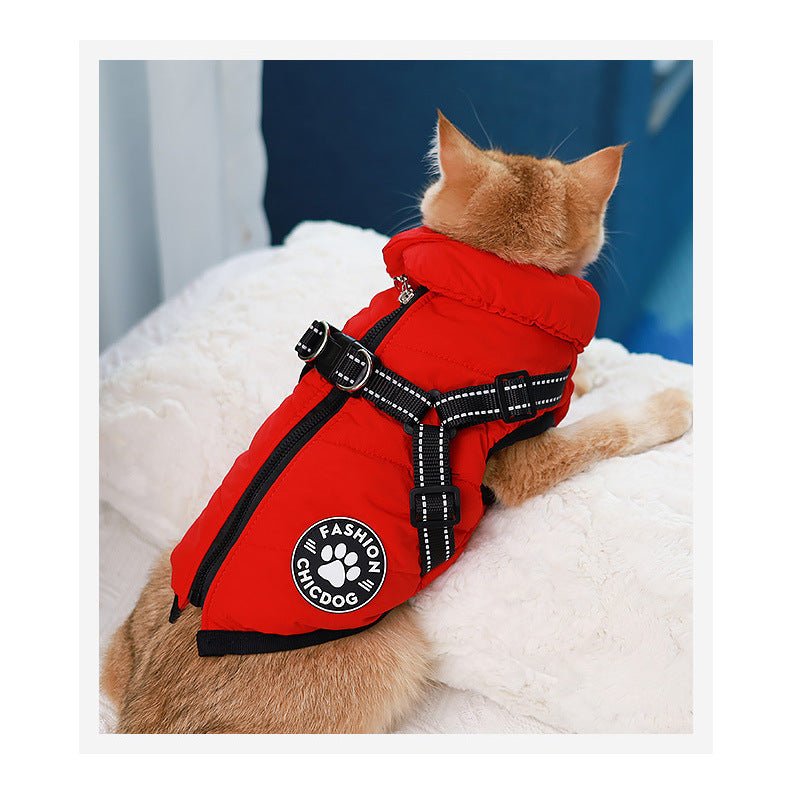 Harnais chien manteau hiver pour chien et chat, maintien confortable