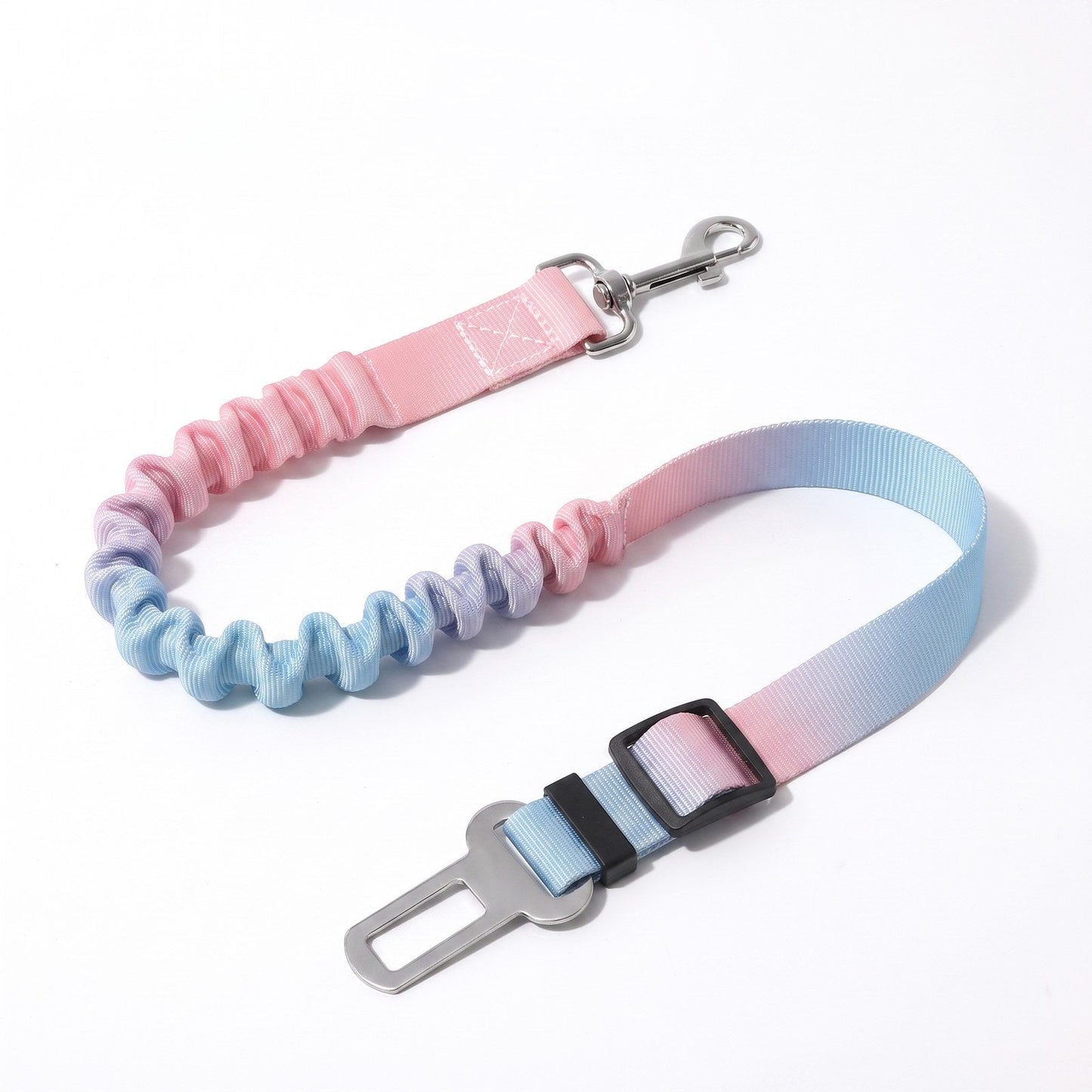 Ceinture de sécurité voiture pour chien SafeRide rose-bleu - photo produit fond blanc