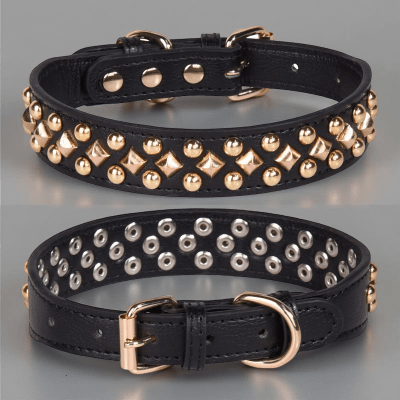 collier chien noir cuir taille l pour labrador et berger allemand securite et confort