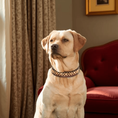 Collier chien cuir robuste clouté