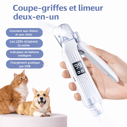 Coupe-griffes et lime électrique pour chien pour couper et polir les ongles facilement