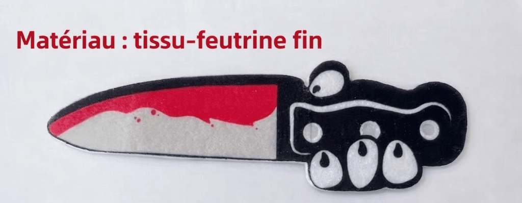 Comparaison entre couteau en feutrine fine et couteau en mousse épaisse pour déguisement chien