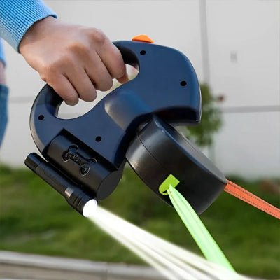 double laisse pour chien avec bandes réfléchissantes pour sécurité DuoGlow™