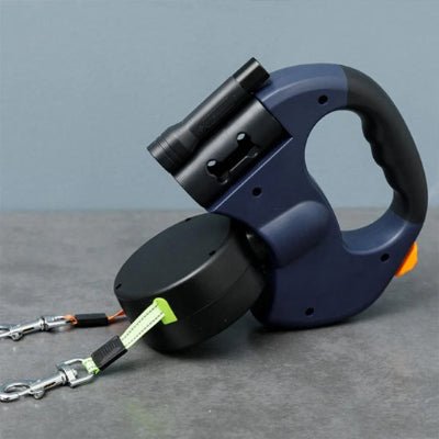 double laisse pour chien résistante et pratique pour balade nocturne DuoGlow™