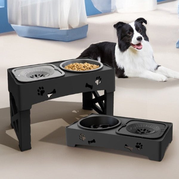 gamelle chien surelevee elevatbowl reglable avec bol anti glouton et gamelle eau anti eclaboussures