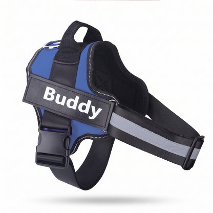 Harnais chien anti traction Tira bleu, vue produit sur fond blanc