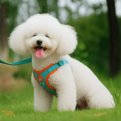 Harnais petit chien bleu turquoise et orange confortable pour promenade quotidienne - ToudouxFlex