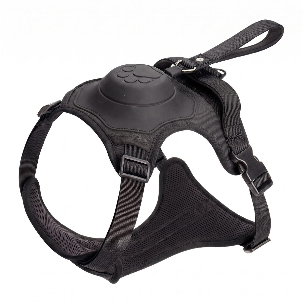 Harnais pour chien FlexiHarness noir, packshot seul vue de trois quarts