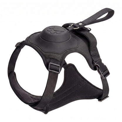 Harnais pour chien FlexiHarness noir, packshot seul vue de trois quarts