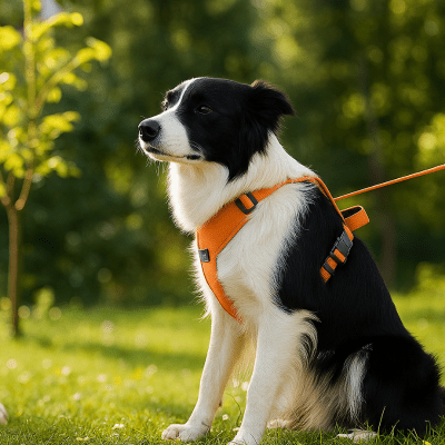 Harnais pour chien confortable pour promenade dans un parc avec laisse intégrée FlexiHarness