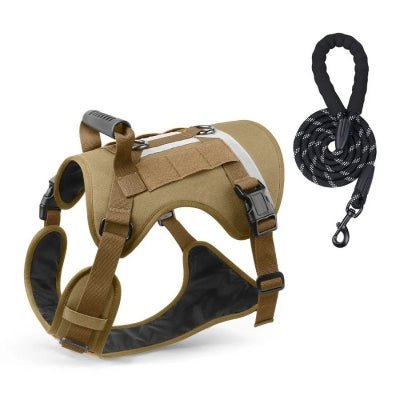 harnais pour chien TactiGuard kaki durable avec laisse assortie