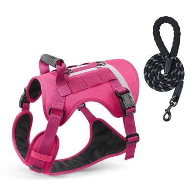 harnais pour chien TactiGuard rose solide avec laisse assortie