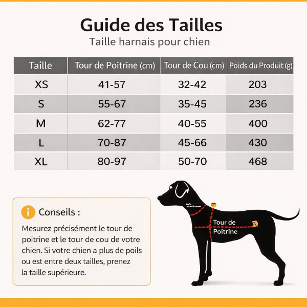 harnais tactique chien difference tailles xs s sans corde m l xl avec cordes ajustables