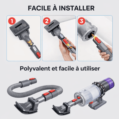Tuyau extensible amélioré en PVC premium pour brosse aspirante animaux, plus épais et plus flexible
