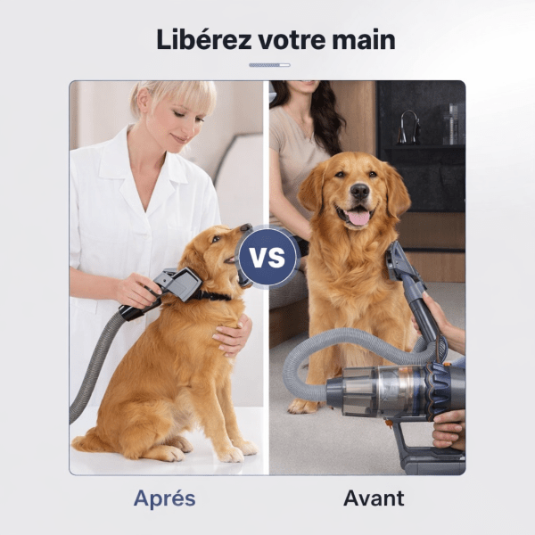 Installation facile de la brosse aspirante pour animaux sur aspirateur Dyson en trois étapes