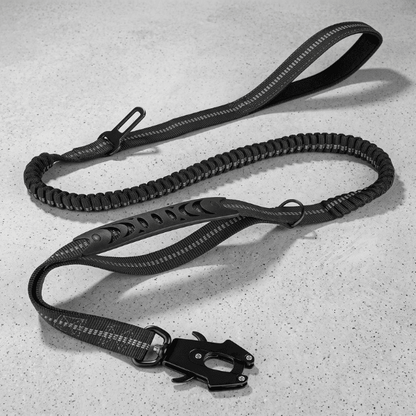 Laisse chien ControlMax Chien store noire avec élastique amortisseur et mousqueton en acier