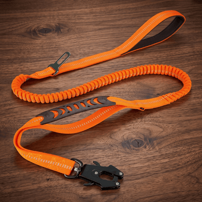 Laisse chien ControlMax Chien store orange avec boucle ceinture auto et poignée ergonomique
