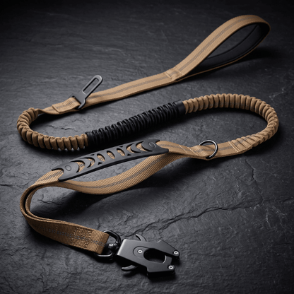 Laisse chien ControlMax Chien store beige avec mousqueton verrouillable et double poignée