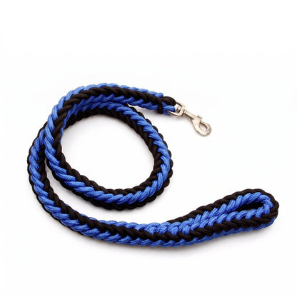 Laisse chien corde tressée 8 brins - coloris Bleu Noir, vue alternative