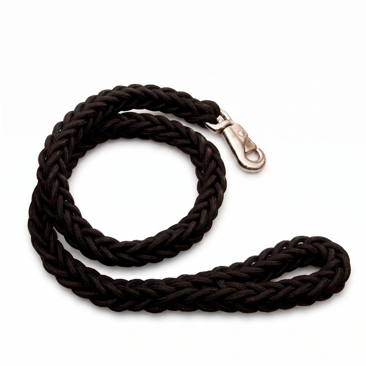 Laisse chien corde - détail du mousqueton coloris noir