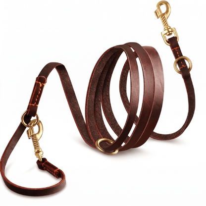 Laisse chien cuir veritable reglable FlexRange - photo produit 1