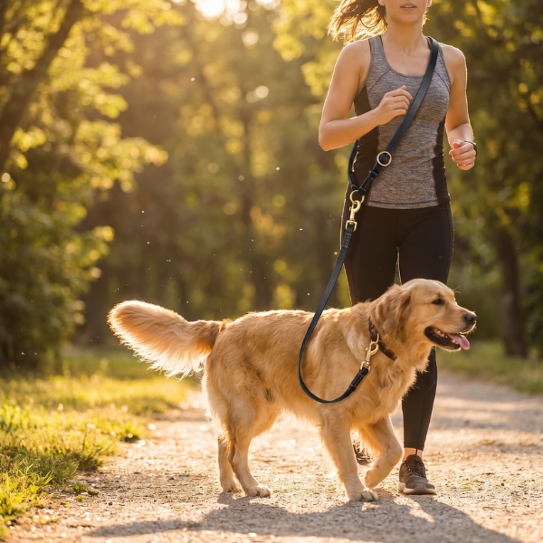 Laisse chien cuir veritable reglable FlexRange - photo produit 7