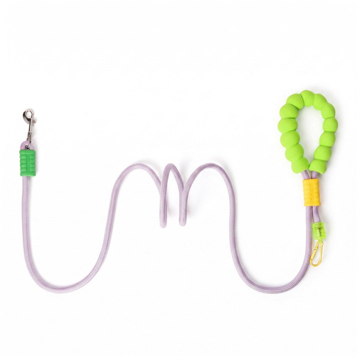 Laisse mains libres pour chien ComfyLoop Chien store corde vert-violet poignée mousse confort