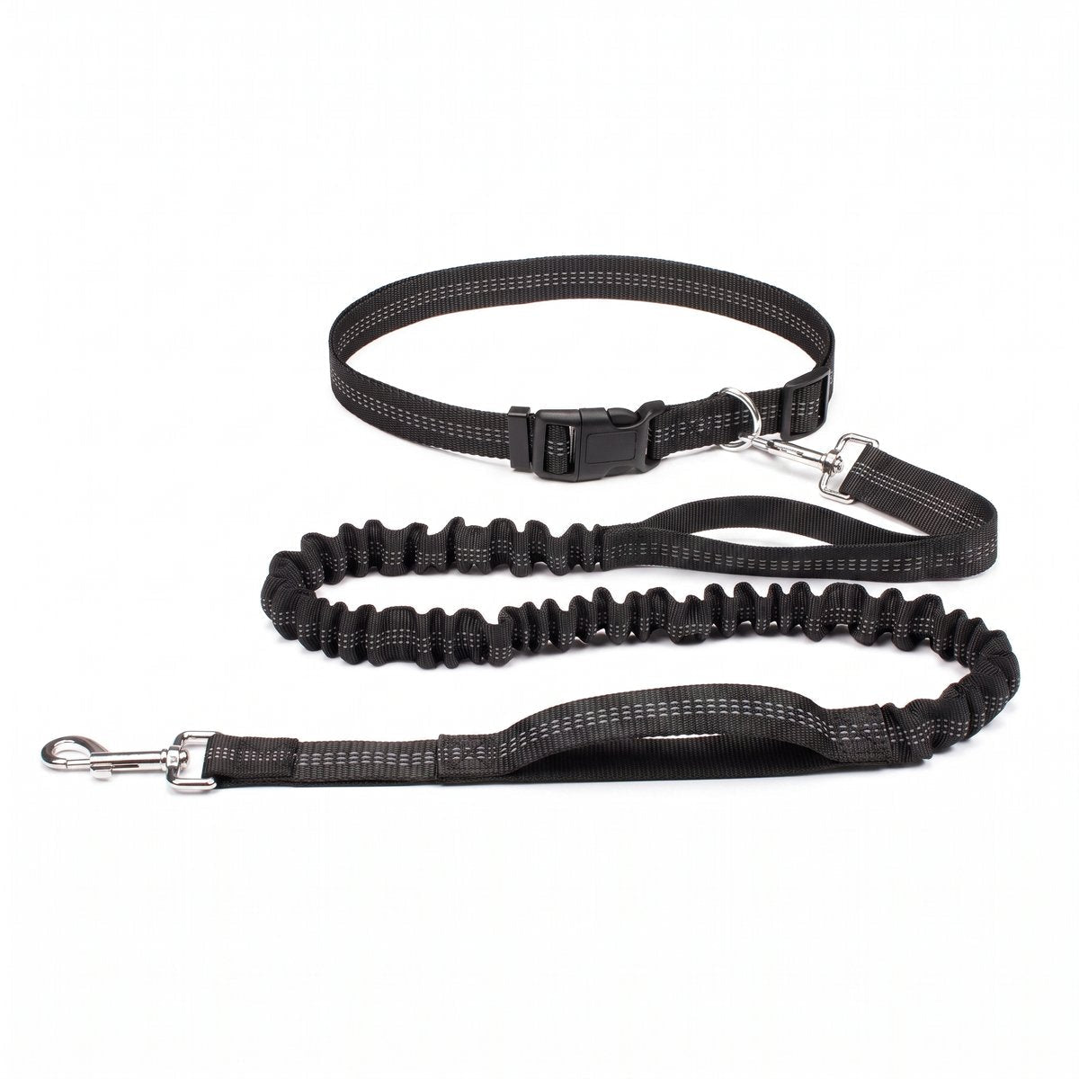 Ceinture de jogging mains libres avec laisse élastique, coloris noir, vue produit