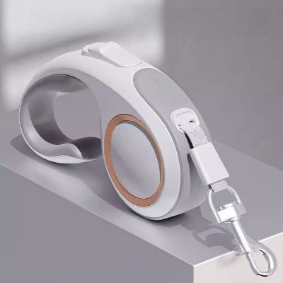 laisse pour chien avec option rétractable design blanc or GlideLeash™