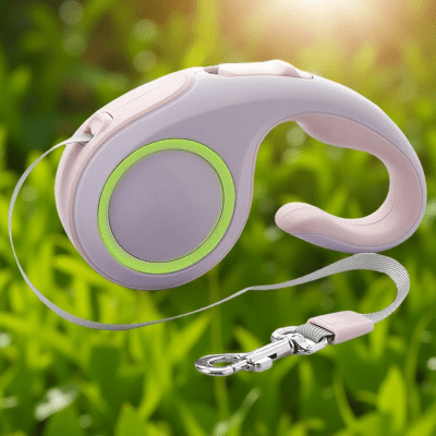 Laisse pour chien robuste rétractable rose violet GlideLeash™