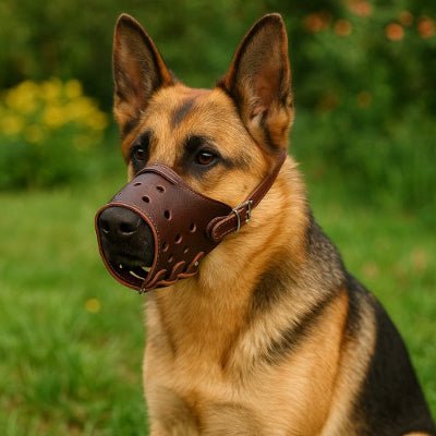 Muselière chien robuste pour promenade sécurisée | CuirProtect™