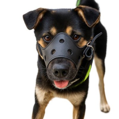 Muselière chien avec boucles renforcées en métal | CuirProtect™