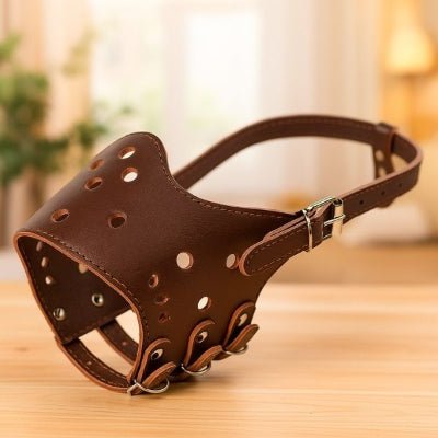 Muselière chien ajustable pour petits et grands chiens | CuirProtect™