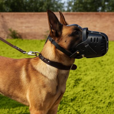 Muselière chien pour Malinois en cuir renforcé MuzoSteel