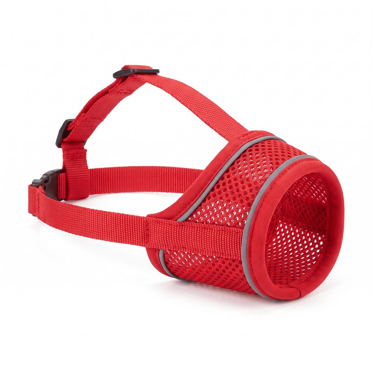 museliere chien a bande reflechissante rouge packshot produit seul