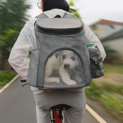 Sac a dos chien pour transport sécurisé et confortable lors des balades à vélo, design respirant et pratique | Canirando™