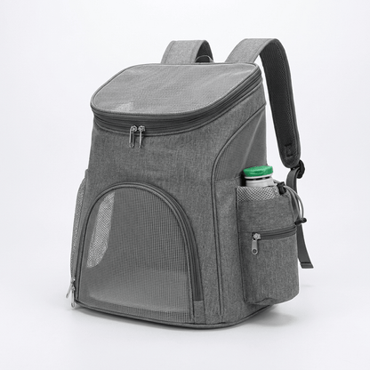 sac a dos chien a poche anti-vol Canirando coloris gris presentation produit sur fond blanc