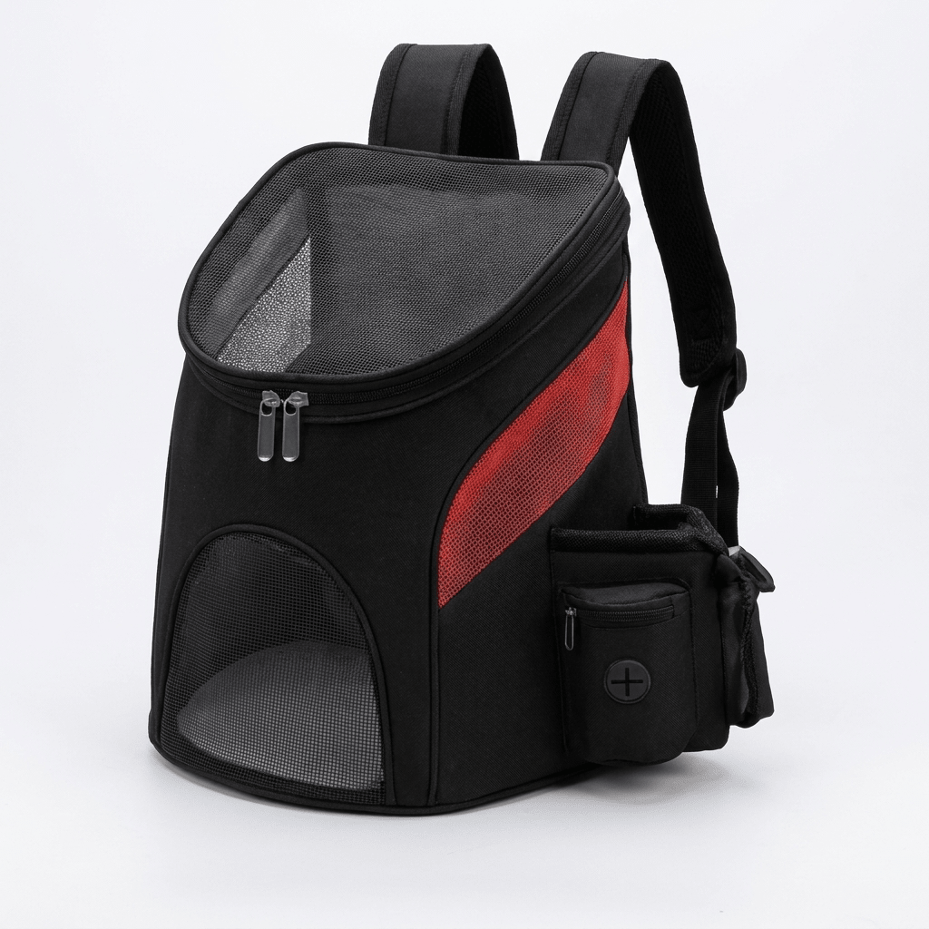 sac a dos chien a poche anti-vol Canirando coloris noir presentation produit sur fond blanc
