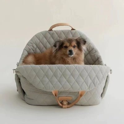 sac de transport pour chien grande taille gris matelassé ChicSac™