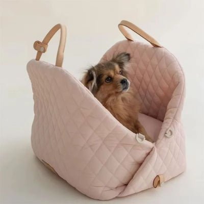 sac de transport pour chien rose poudré avec petit chien à l’intérieur ChicSac™