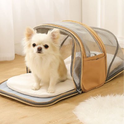 sac de transport pour chien convertible en tente chihuahua assis sur coussin respirant – FluffyBaby™