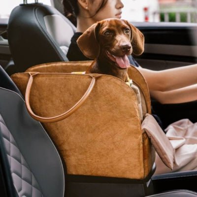 sac de transport pour chien installé sur siège auto TravelEco™