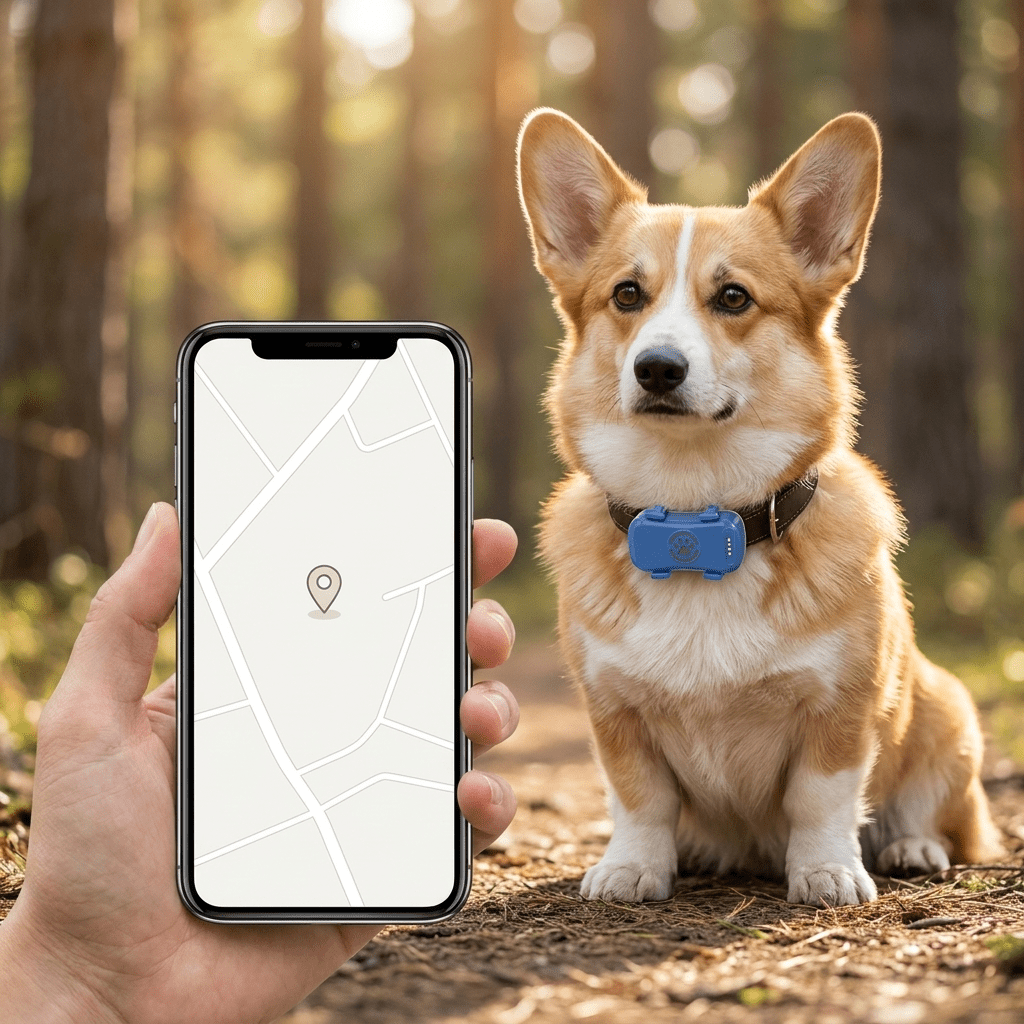 Suivi de la position du traceur GPS chien sans abonnement sur un smartphone en extérieur